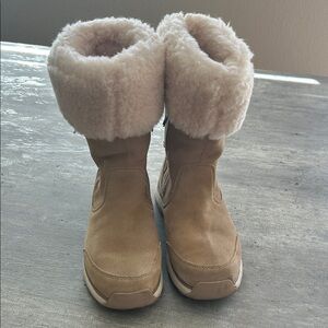 UGG Tan Waterproof Boots with Cream Accents